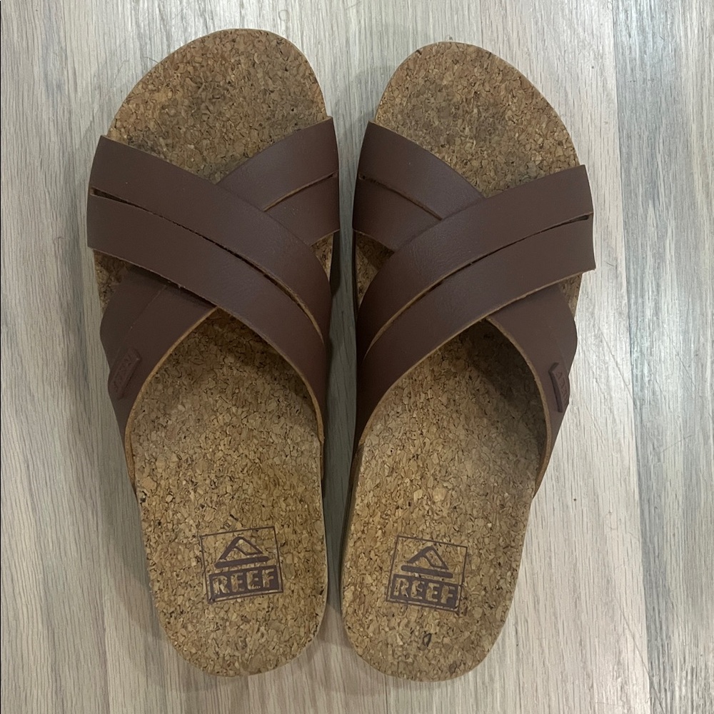 Reef Cork Kaia Cross slide sandals Size 6